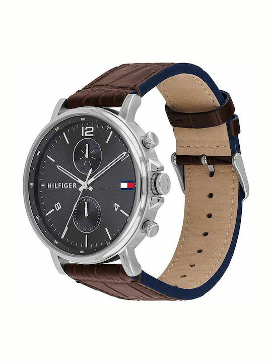 Tommy Hilfiger Daniel Men's Watch 44mm Chronograph Battery with Brown Leather Strap