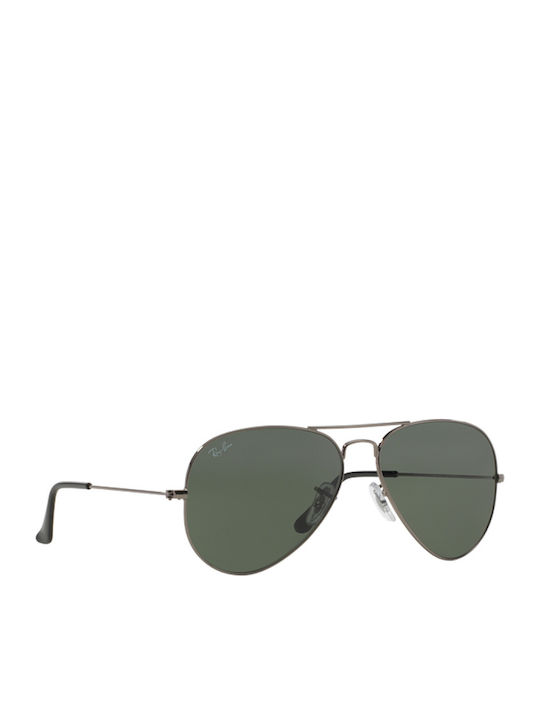 Ray Ban Авиатор Унисекс Слънчеви Очила с Сребърен Метален Рамка и Зелени Стъкла RB3025 W0879