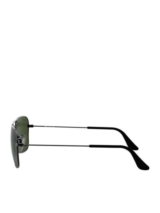 Ray Ban Caravan Men's Sunglasses with Silver Metal Frame and Green Lens RB3136 004