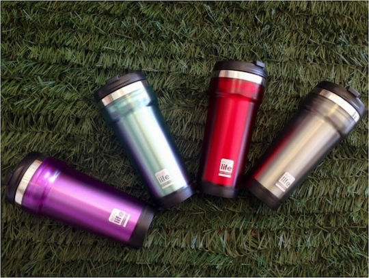 Ecolife Glass Thermos Stainless Steel BPA Free 420ml Red