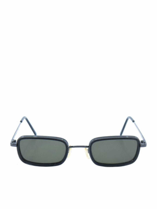 Sisley Men's Sunglasses with Black Metal Frame and Black Lens