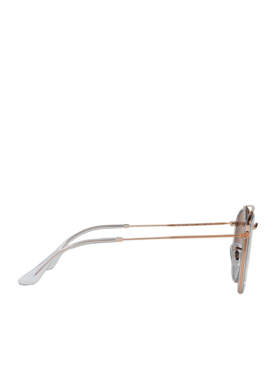 Ray Ban Round Double Bridge Unisex Sunglasses with Gold Metal Frame and Black Lens RB3647N 9067/71