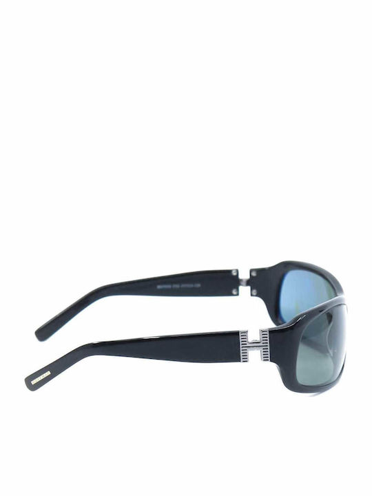 Hoffman Unisex Sunglasses with Black Plastic Frame and Black Lens 7058 C02