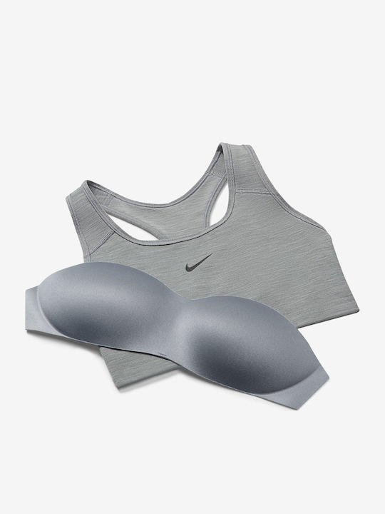 Swoosh Women’s Athletic Sports Bra Gray with Lining