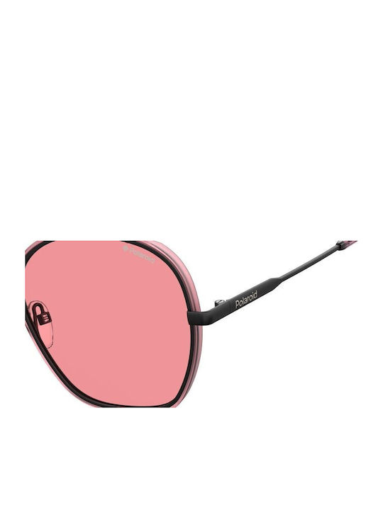 Polaroid Damen Sonnenbrille mit Schwarz Metall Gestell und Rosa Polarisiert Linse PLD6113/S 35J