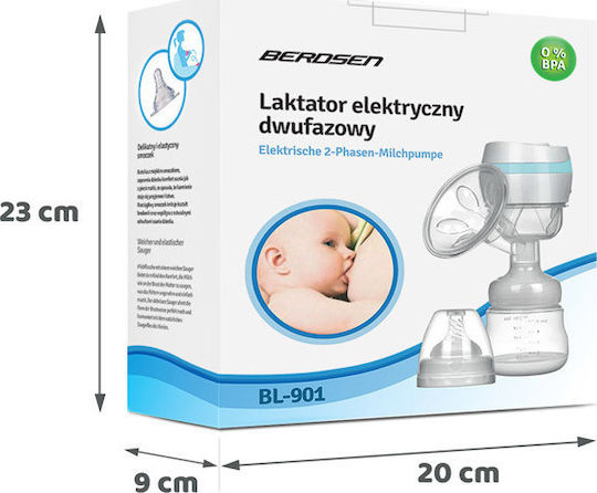 Berdsen 5901 Ηλεκτρικό Μονό Θήλαστρο Μπλε 150ml