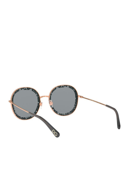 Dolce & Gabbana Damen Sonnenbrille mit Mehrfarbig Metall Gestell und Schwarz Linse DG2243 1298P2