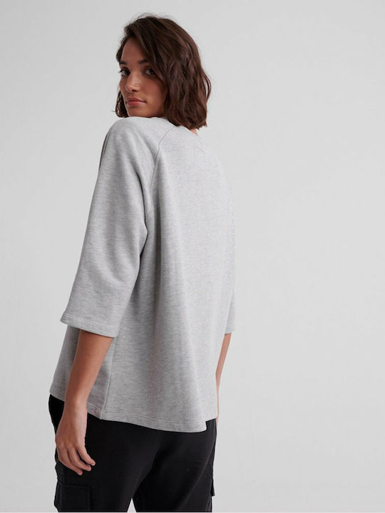 Superdry Oversized Scandi Women's Long Sweatshirt Gray