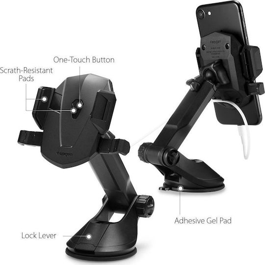 Spigen Kuel AP12T Mount Holder Car Mobile Mount with Adjustable Hooks Black