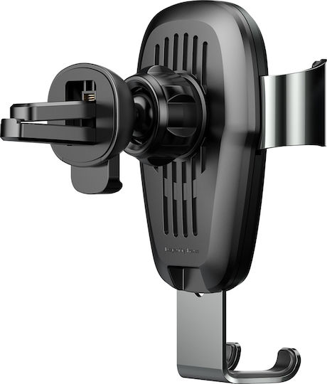 Baseus Gravity Metal Car Mobile Mount 4" - 6.5" with Adjustable Hooks Black
