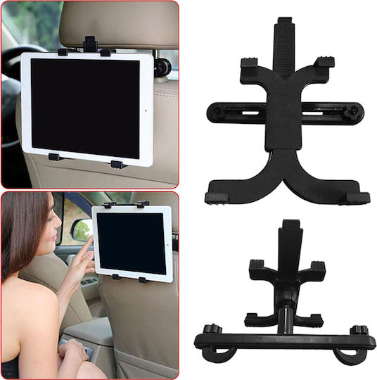 Suport pentru iPad și Tabletă pentru Tetieră Auto Suport Auto pentru Telefoane Mobile și Tablete cu Cârlige Reglabile Neagră