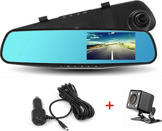 1080P Mirror Car DVR Set with Rear Camera, 4.3" Display with Clip