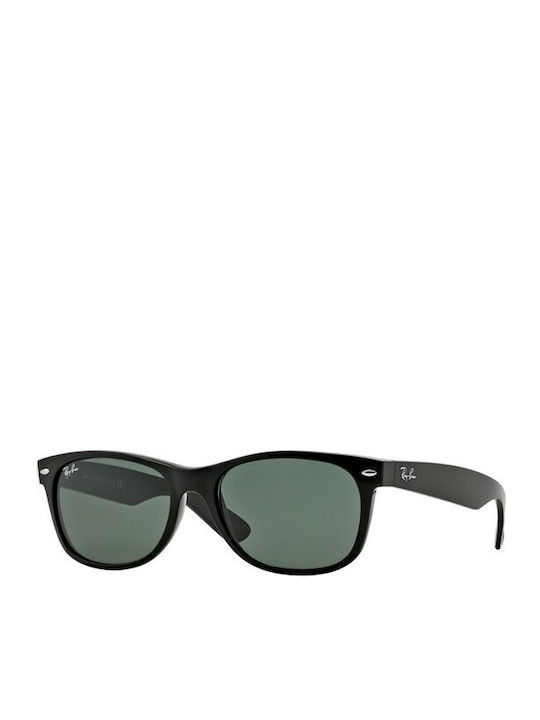 Ray Ban Wayfarer Unisex Sunglasses with Black Plastic Frame and Green Lens RB2132 901L