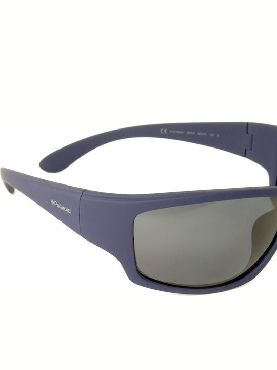 Polaroid Men's Sunglasses with Blue Plastic Frame and Black Polarized Lens PLD7005/S 863/C3