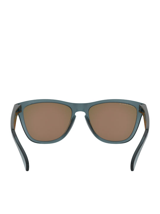 Oakley Frogskins Men's Sunglasses with Black Plastic Frame and Blue Polarized Mirror Lens OO9013-F6