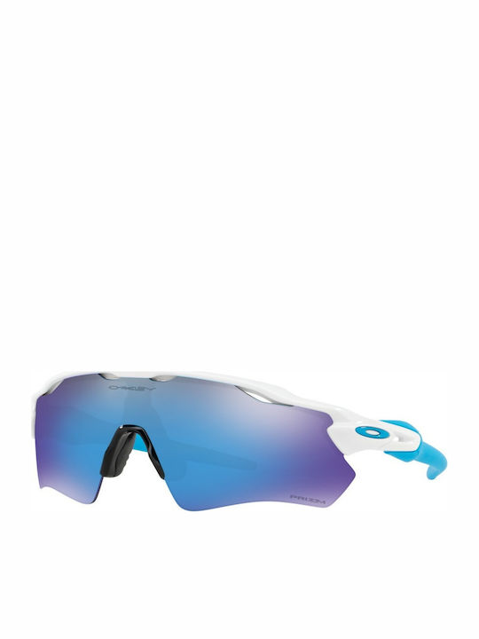 Oakley Radar Ev Path Ανδρικά Γυαλιά Ηλίου με Λευκό Κοκκάλινο Σκελετό και Μπλε Καθρέφτη Φακό OO9208-57