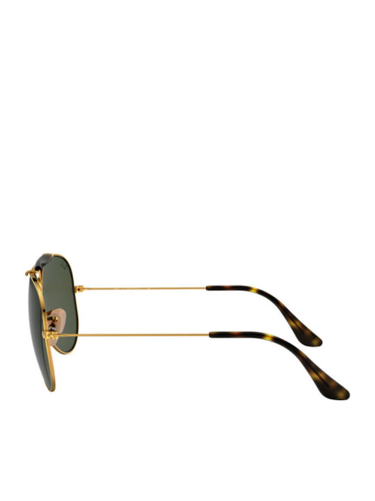 Ray Ban Outdoorsman Мъжки Слънчеви Очила с Златна Метална Рамка и Зелени Стъкла RB3029 181