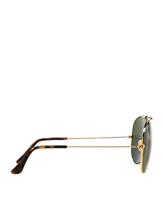 Ray Ban Outdoorsman Мъжки Слънчеви Очила с Златна Метална Рамка и Зелени Стъкла RB3029 181