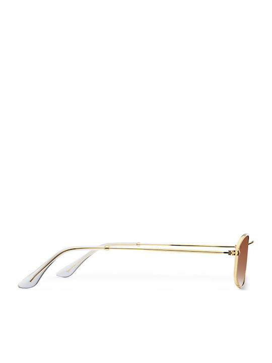 Meller Suku Unisex Sunglasses with Gold Metal Frame and Brown Lens S-GOLDKAKAO