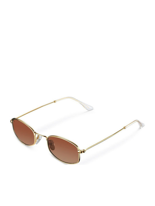 Meller Suku Unisex Sunglasses with Gold Metal Frame and Brown Lens S-GOLDKAKAO