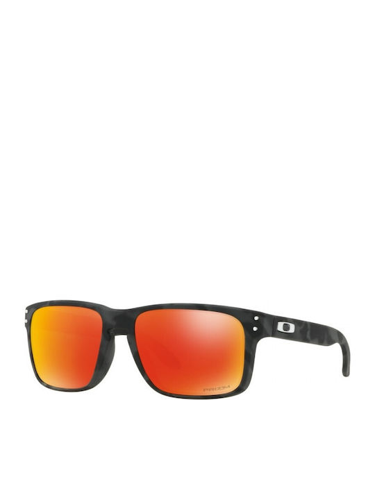 Oakley Holbrook Men's Sunglasses with Black Plastic Frame and Red Mirror Lens OO9102-E9