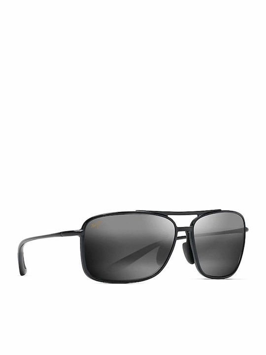 Maui Jim Kaupo Gap Ανδρικά Γυαλιά Ηλίου με Μαύρο Κοκκάλινο Σκελετό και Μαύρο Polarized Φακό 437-02