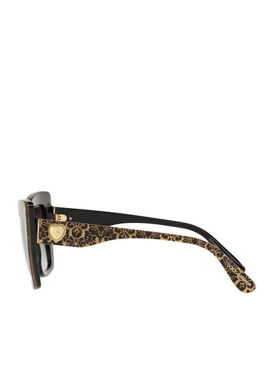 Dolce & Gabbana Women's Sunglasses with Brown Plastic Frame and Black Gradient Lens DG4359 32148G