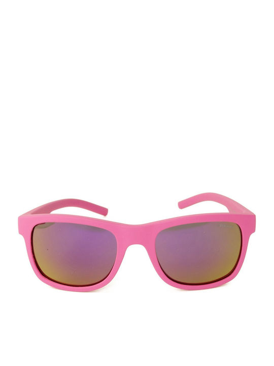 Polaroid Unbreakable Square Kids Sunglasses with Polarized Mirror Lens Pink