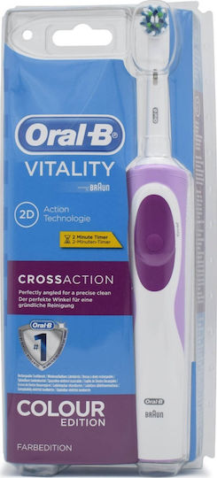Oral-B Vitality 2D Cross Action Colour Edition Pink Elektrische Zahnbürste mit Timer Rosa