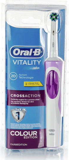 Oral-B Vitality 2D Cross Action Colour Edition Pink Elektrische Zahnbürste mit Timer Rosa