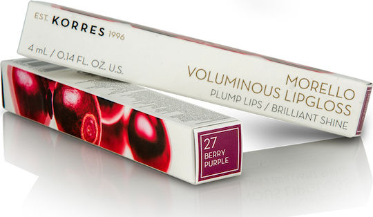 Korres Morello Voluminous Lip Gloss 27 Berry Purple 4ml