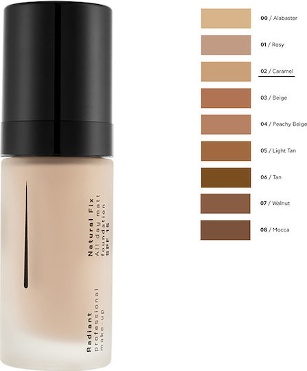 Radiant Natural Fix All Day Matt Mov/alb SPF15 02 Caramel 30ml