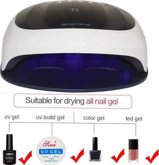 Factory T2 Φουρνάκι Νυχιών UV / LED 72W Λευκό