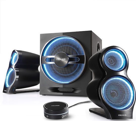 Microlab Τ10 Ασύρματα Ηχεία Υπολογιστή 2.1 με Bluetooth και Ισχύ 56W Μαύρα