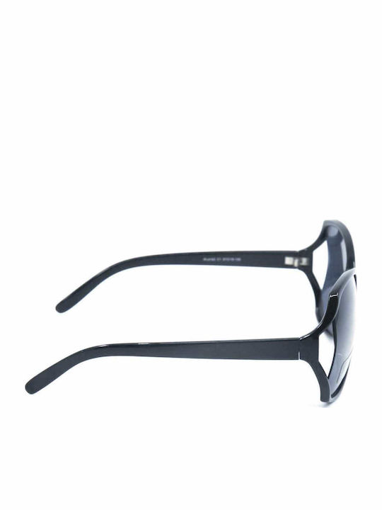 Monte Napoleone Women's Sunglasses with Black Plastic Frame and Black Lens 4142 C1