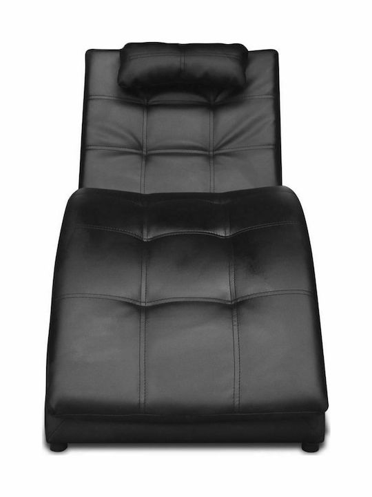 Modern Recliner Kunstleder Schwarz L150xW55xH72cm