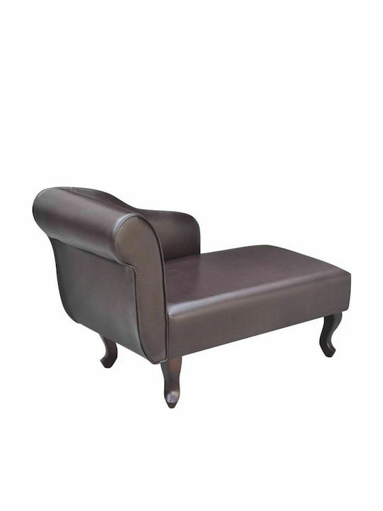 Recliner of Faux Leather Brown L104xW51xH69.5cm