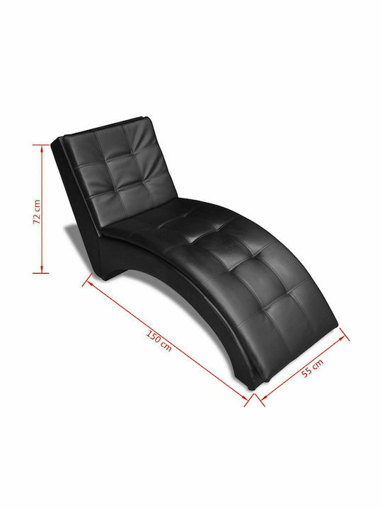 Modern Recliner Kunstleder Schwarz L150xW55xH72cm