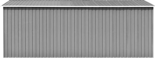 Metal Galvanizat Depozit de grădină Gri cu ușă dublă și ventilație M2.57xL4.97xH1.78m