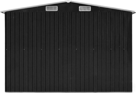 Metallic Garden Shed Galvanized Anthracite with Air Vents M2.57xW2.98xH1.78m