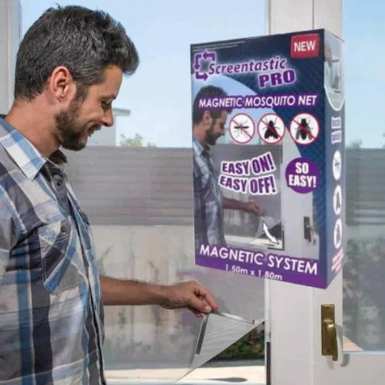 Factory Screentastic Pro Σίτα Πόρτας με Μαγνητική Ταινία Σταθερή Λευκή 180x150cm