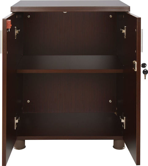 Vance Wooden Office Cabinet with Lock Wenge 60x46x75cm