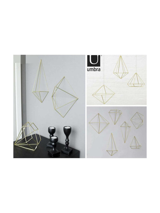 Umbra 3D Wall Decor Geometric Shapes Gold Made of Metal 6 Pieces