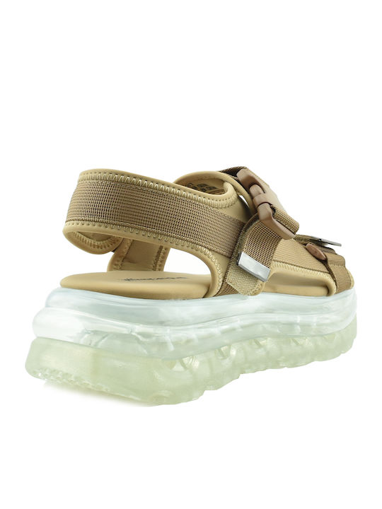 Elizondo Women's Flat Sandals Sporty in Beige Color