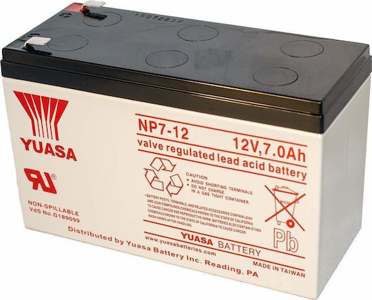 Yuasa NP7-12 Baterie UPS cu Capacitate 7Ah și Tensiune 12V 1buc