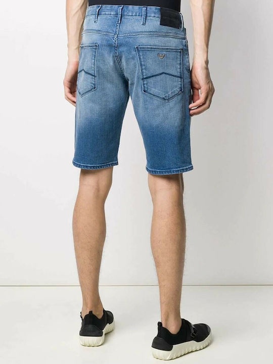 Emporio Armani Men's Denim Monochrome Shorts Blue