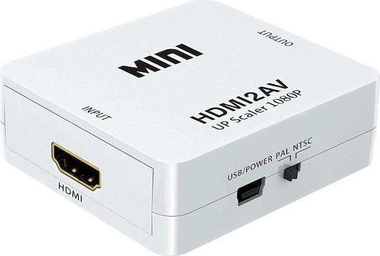Konverter HDMI weiblich zu RCA weiblich Weiß 1Stück FTT14-003