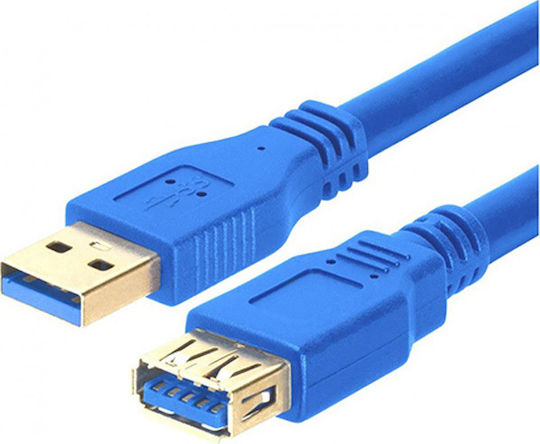 MediaRange 1.8m USB 3.0 Cable A-Male to A-Female Blue (MRCS151)