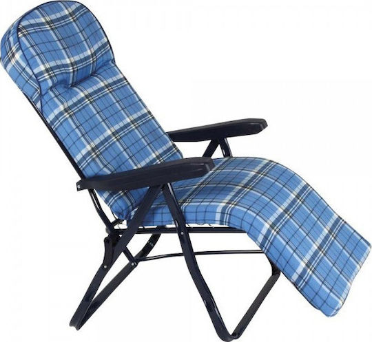 Escape Lounger-Armchair Beach with Recline 6 Slots Blue 105cm