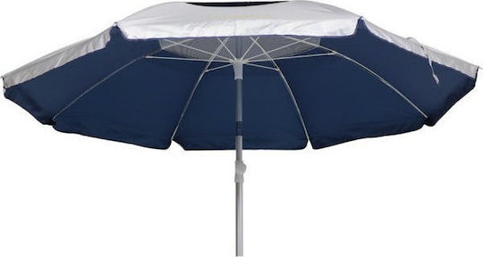Summer Club Utopia Folding Beach Umbrella Aluminum Diameter 2.25m with UV Protection and Air Vent Silver